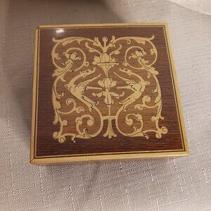 Vintage Made in Italy Inlaid Wooden Box